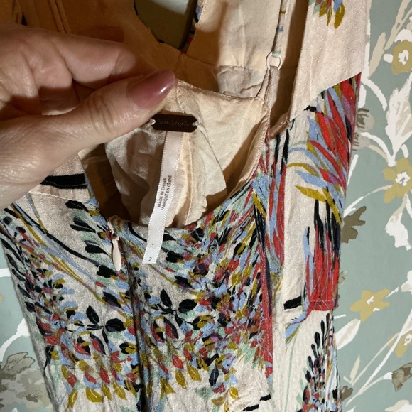 🍀 Free People Alissa Tropical Romper Size 2 - Picture 3 of 3